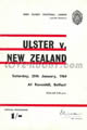 Ulster v New Zealand 1964 rugby  Programmes